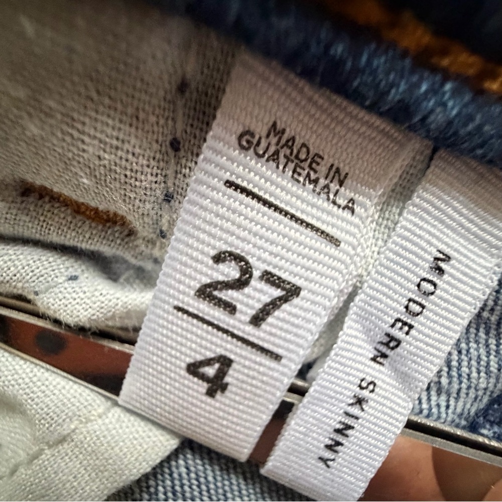 LOFT Modern Skinny Jeans Womens 27/4 Blue Medium Wash Distressed Denim 27x28.5 - Picture 8 of 11